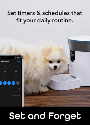 Geeni 7L Automatic Cat & Dog Feeder with Smart Pet Camera, Timer & Voice | Wi-Fi control, 1080p HD video, schedule feedings, voice messages, works with Alexa & Google Home