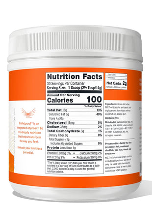 Bulletproof Original Creamer, 14.8 Ounces, Keto Coffee Creamer with MCT Oil and Grass-Fed Butter, Supports Brain Function
