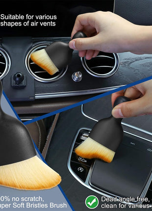 Car Interior Duster Detail Brush Cleaning Gel Kit, Soft Dash Vent Dusting Slime Putty Detailing Brushes Accessories Essentials Supplies Tools for Auto,Truck,SUV,RV