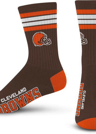 For Bare Feet Men's NFL 4-Stripe Deuce Performance Crew Socks