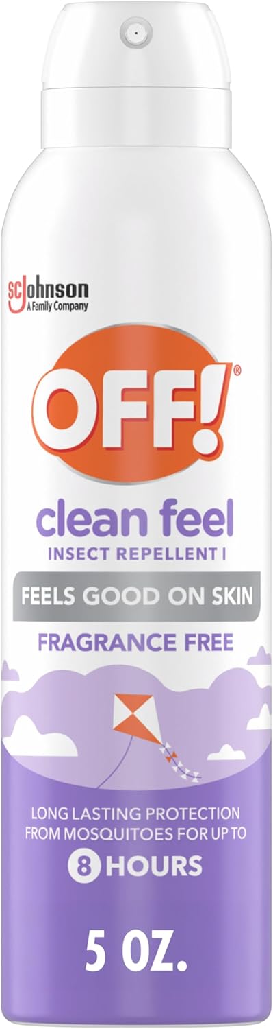OFF! Clean Feel Insect Repellent Aerosol with 20% Picaridin - Long-Lasting DEET-Free Protection from Mosquitoes, Fragrance-Free Pest Control For Ticks & Flies, Camping, Bug Spray - 5 oz | insect-repellants