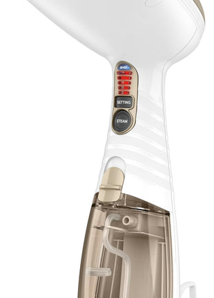 Conair Handheld Garment Steamer for Clothes, Turbo ExtremeSteam 1875W Fabric Steamer, Portable Handheld Design, Strong Penetrating Steam, White/Champagne