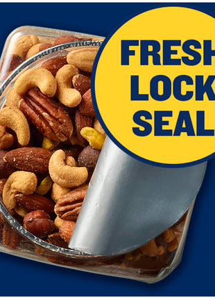 PLANTERS Deluxe Mixed Nuts with Sea Salt, 27 oz Resealable Container - Variety Mixed Nuts Snacks with Cashews, Almonds, Pecans, Pistachios & Hazelnuts - Energy Boost - Kosher