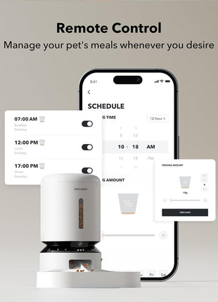 PETLIBRO Automatic Cat Feeder with Camera for Two Cats, 1080P HD Video with Night Vision, 5G WiFi Pet Feeder with Phone APP Control, 2-Way Audio for Cat & Dog, Low Food & Motion & Sound Alerts