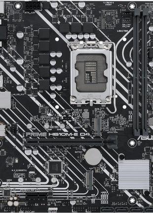 Asus Prime H610M-E D4-CSM Desktop Motherboard - Intel H610 Chipset - Socket LGA-1700 - Pentium Gold, Celeron, Core i5, Core i9, Core i3, Core i7 Processor Supported - 64 GB DDR4 SDRAM Maximum RAM - DI
