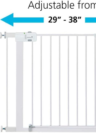 Safety 1st Easy Install Walk Thru Baby Gate for Doorway With Door, Dog Gates, Fits 29"-38", Easy Install 28" Tall, White