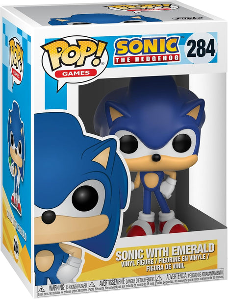 Funko POP! Games: Sonic the Hedgehog - Sonic with Emerald | Official Video Games Merch - Collectable Vinyl Figurine for Shelf Display - Birthday Gift Idea for Fans and Collectors