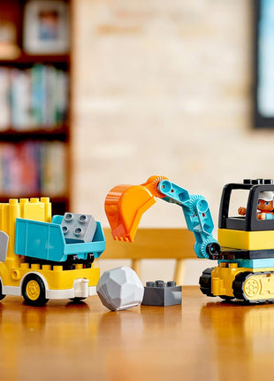 LEGO DUPLO Town Truck & Tracked Excavator Construction Vehicle 10931 Toy for Toddlers 2-4 Years Old Girls & Boys, Fine Motor Skills Development and Learning Toy