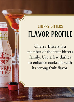 Fee Brothers Cherry Cocktail Bitters, 5 fl oz (150ml) | Aromatic Cocktail Mixer & Concentrated Flavoring, Gluten Free, Vegan-Friendly