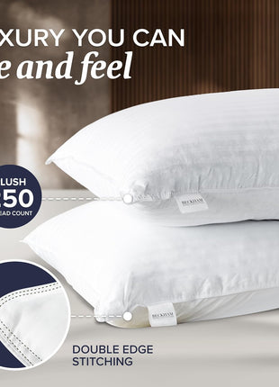 Beckham Hotel Collection Bed Pillows Standard/Queen Size Set of 2   Original Down Alternative Pillow for Sleeping   Bedding for Back, Stomach or Side Sleepers