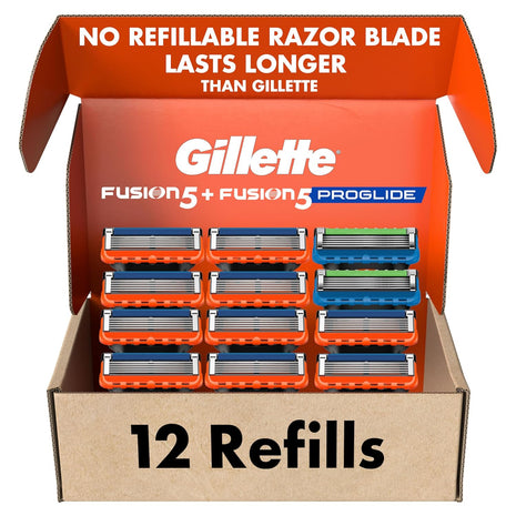 Gillette Fusion5 and ProGlide Men's Razor Blade Refills, 5-Blade Cartridges, Variety Pack, 12 Count