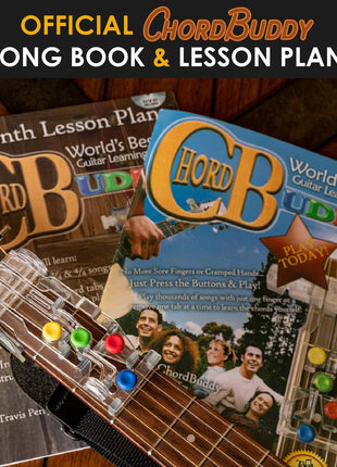 ChordBuddy "MADE IN THE USA" - Guitar Learning with Songbook, Lesson Plan, App, and Right Handed ChordBuddy | 2-Month Lesson Plan with App Access & Video Tutorials; Made in the USA