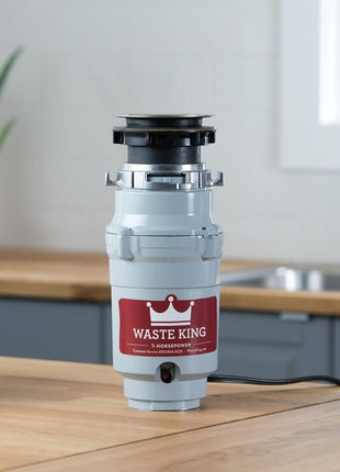 Waste King Garbage Disposal for Kitchen Sink with Power Cord, Compact Food Waste Disposer, L-111