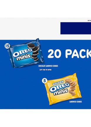 Oreo Mini Mix Sandwich Cookies Variety Pack, 20 Snack Packs | Individually Wrapped, Always made with Real Cocoa, Certified Kosher