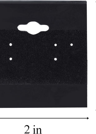 Super Z Outlet Black Velvet Plastic Display Cards for Earrings, Jewelry Accessories, 2 inch x 2 inch (100 Pk)