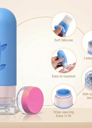 DEPOZA 16 Pack Travel Bottles Set - TSA Approved Leak Proof Silicone Squeezable Containers for Toiletries, Conditioner, Shampoo, Lotion & Body Wash Accessories (16 pcs/White Pack)