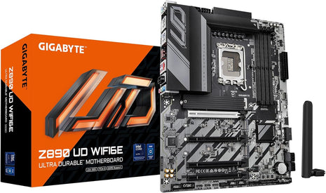 GIGABYTE Z890 UD WIFI6E Intel Core Ultra (Series 2) LGA 1851 Motherboard, ATX, DDR5, 3X M.2, PCIe 5.0, Front USB Type-C, WIFI6E, 2.5GbE LAN, EZ-Latch