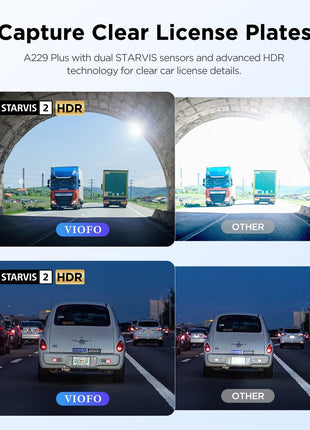VIOFO A229 Plus Dash Cam Front and Rear, Dual STARVIS 2 Sensors, 2 Channel HDR, 1440P+1440P Voice Control Car Dash Camera, 5GHz Wi-Fi, Voice Control, Ultra-Precise GPS