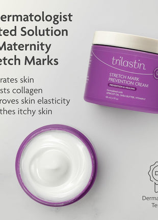 Trilastin Stretch Mark Cream for Pregnancy – Hydrating Belly Cream for Pregnant Women- Shea Butter & Vitamin E, Paraben Free, No Added Fragrances - Maternity Body Lotion for Belly, Hips, Thighs – 4 oz