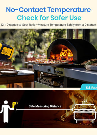 Etekcity Infrared Thermometer Laser Temperature Gun 774 | Cooking, Pizza Oven, Griddle, BBQ, Meat, HVAC, Engine, Adjustable Emissivity, MAX Display, Surface Measurement
