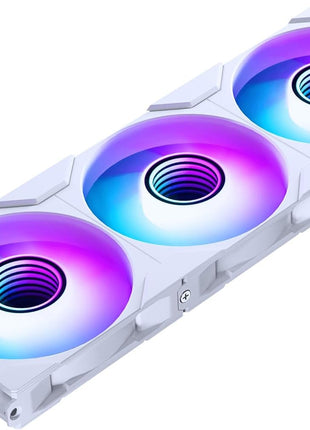 Phanteks M25-120 Gen2 Triple Pack, 3X 120mm ARGB High Performance Cooling Fans, Daisy-Chain Unified Fan Frame, Infinity Mirror hub, Single Cable Connection, White