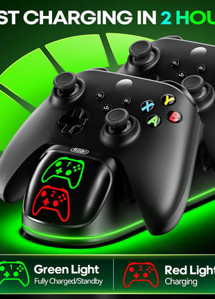OIVO XSX Controller Charger Station with 2 Packs 5580mWh Honest Rechargeable Battery for Xbox Series X/S/One/Elite/Core Controller, Charging Dock for Xbx with 4 Packs Covers for Xbox One Console