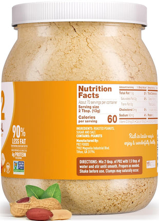 PB2 Original Powdered Peanut Butter - [32 Ounce Jar] 6g of Protein, 90% Less Fat, Certified Gluten Free, Only 60 Calories per Serving, Perfect for Protein Shakes, Smoothies, and Low-Carb, Keto Diets