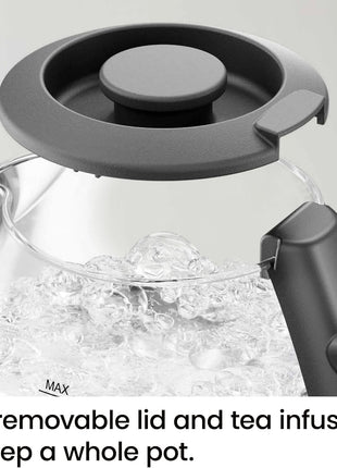 Chefman Electric Kettle with Tea Infuser, 1L 1500W, Removable Lid for Easy Cleaning, Boil Dry Protection, Stainless Steel Filter, BPA Free, Auto Shut Off Hot Water Boiler, Small Electric Tea Kettle