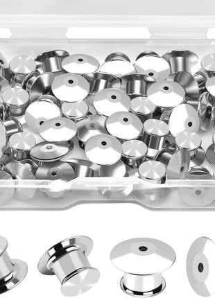 Ceryvop 30 PCS Locking Pin Backs Locking Pin Keepers Clasp, Metal Pin Locks Back