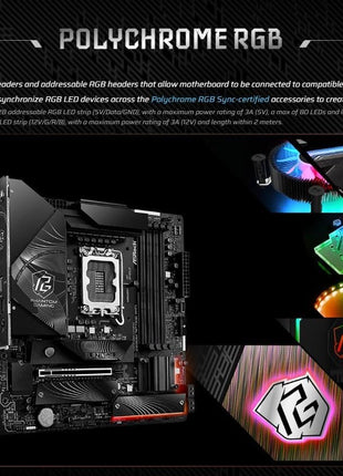 ASRock Z890M Riptide WiFi 6E Phantom Gaming Intel Core Ultra Z890 LGA1851 RL-ILM DDR5 9066 MHz 256 GB M.2 Micro ATX Motherboard