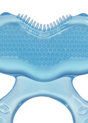 Nuby Silicone Teethe-EEZ Teether with Bristles, Includes Hygienic Case, Blue