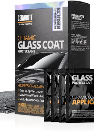 CERAKOTE® Ceramic Glass Coat Protectant - Hydrophobic Automotive Rain Repellant, Long-Lasting and Durable Ceramic Coating, Quick and Easy Application