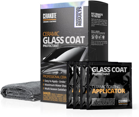 CERAKOTE® Ceramic Glass Coat Protectant - Hydrophobic Automotive Rain Repellant, Long-Lasting and Durable Ceramic Coating, Quick and Easy Application