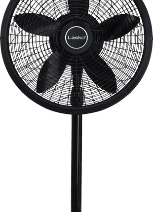 Lasko Pedestal Fan, Oscillating Fan for Bedroom with Adjustable Height and 3 Cooling Speeds, Portable, 18 inch, Black, 1827