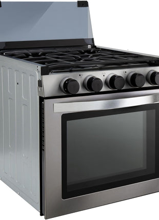 RecPro RV 3-Burner Gas Range, Silver, 1.8 Cu. Ft., No Range Hood