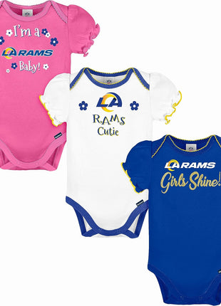 Gerber NFL Baby-Girls NFL Team 3 Pack Short Sleeve Onesie Bodysuit