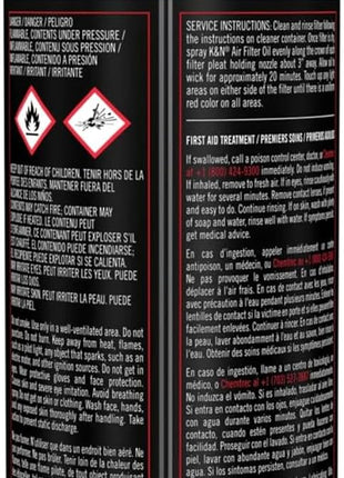 K&N Air Filter Oil: Aerosol; Restore Engine Air Filter Performance and Efficiency, 99-0516, 347g(12.25 Oz)
