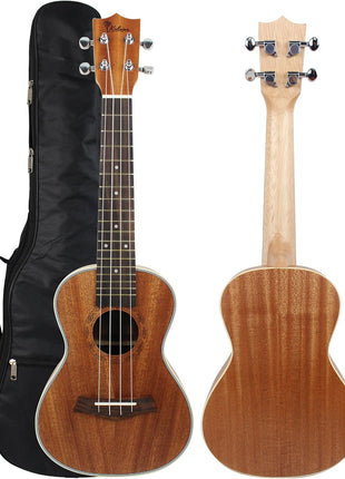 Kulana Deluxe Concert Ukulele, Mahogany Wood with Binding and Aquila Strings  Gig Bag