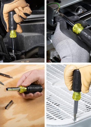Klein Tools 32500 11-in-1 Screwdriver / Nut Driver Set, 8 Bits (Phillips, Slotted, Torx, Square), 3 Nut Driver Sizes, Cushion Grip Handle