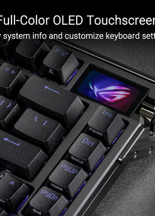 ASUS ROG Azoth Extreme Wireless Mechanical Gaming Keyboard 75% TKL, ROG NX Snow Linear Switches, PBT Keycaps, Aluminum Chassis, Carbon Fiber, Gasket Mount, Color OLED Screen, PC/Mac Support - Black