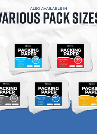 Bryco Goods Newsprint Packing Paper Sheets for Moving - 5lb - 160 Sheets of Newspaper Paper - Must Have in Your Moving Supplies - 27 inch x 17 inch - Made in USA