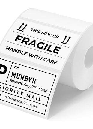 MUNBYN 3x2 Inch White Thermal Labels, Thermal Sticker Labels for Price, Barcode, Mailing, Name, 500 Sheets/1 Roll