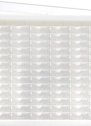 Elizabeth Ward Bead Storage Solutions Plastic Storage Tray and Bead Organizer with 78 Containers of Various Sizes, Tray, and Lid for Beads, Clear