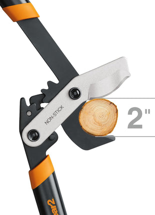 Fiskars 32-Inch Loppers for Tree Trimming, Heavy Duty, Low-Friction Sharp Steel Blade, Branch Cutter up to 2-Inch Diameter Cut Capacity, PowerGear2 Technology that Multiplies Power for Less Effort