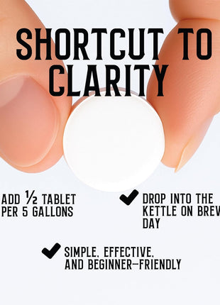 Craft A Brew - Whirlfloc Tablets - Brew Clearer Beer - For At Home Beer Brewing - Reduces Haze of At Home Brewed Beer - Blend of Irish Moss & Purified Carrageenan - Use on Brew Day - 50 Count Tablets