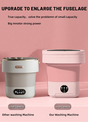 Portable Washing Machine, Mini Washer,16L Upgraded Large Capacity Foldable Washer.Deep Cleaning of Underwear, Baby Clothes and Other Small Clothes.Suitable for Apartments, Dormitories, Hotels.(Pink)