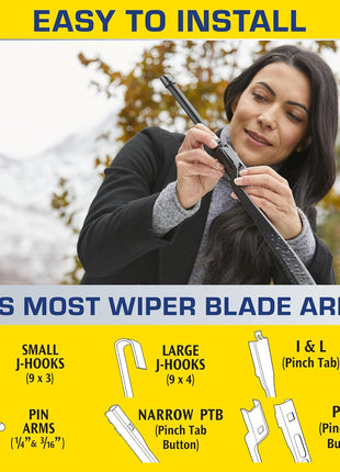 Rain-X 810165 Repellency Water Repellent Wiper Blades, 22" Windshield Wipers (Pack of 2), All Weather Streak-Free for Enhanced Visibility w/ Water Repellency Formula