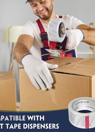 FugaCity Clear Packing Tape Refills (6 Rolls),Heavy Duty Packaging Tape for Moving Supplies,2.7 Mil Thick Shipping Tape, 1.88 Wide,65 Yards Per Roll,Total 390 Yards