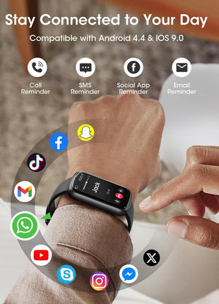Health Fitness Tracker for Men Women: Smart Watch with 24H Heart Rate Monitor Blood Oxygen Sleep Tracker Calorie Step Counter 5ATM Waterproof Fitness Activity Trackers Compatible with iPhone Android