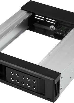 StarTech.com 5.25 inch to 3.5 inch Trayless Hard Drive Hot Swap Bay - Removable Hard Drive Bay for 3.5 inch SATA/SAS Drives - Aluminum (HSB1SATSASBA)